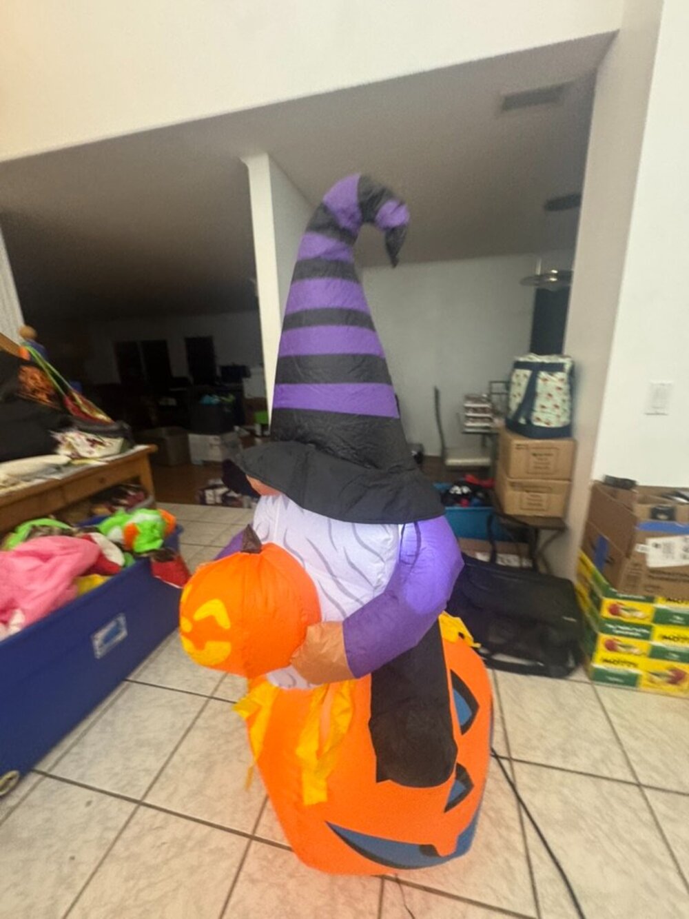 5ft GOOSH Halloween Inflatable Gnome On A Pumpkin